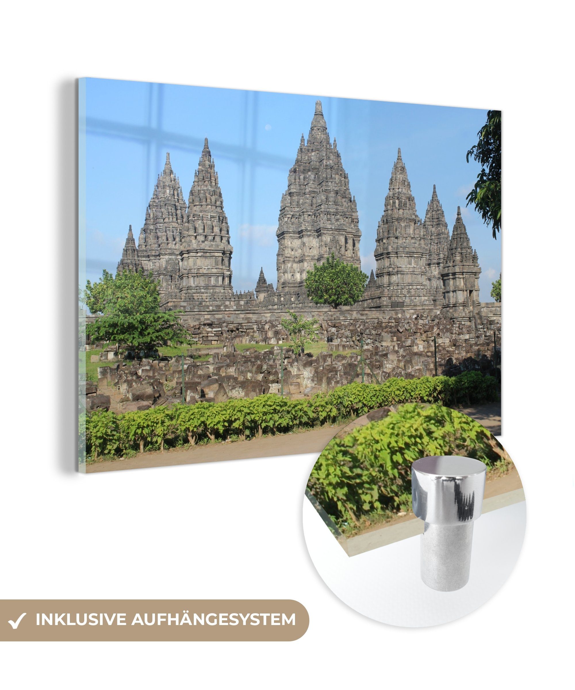 MuchoWow Acrylglasbild Indonesien - Tempel - Asien, (1 St), Acrylglasbilder Wohnzimmer & Schlafzimmer