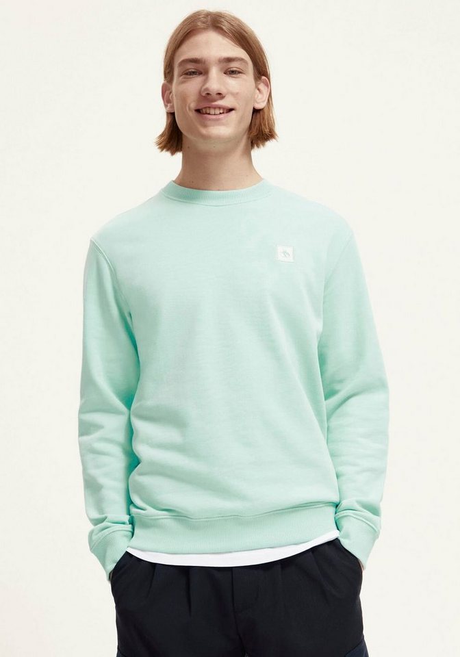 Scotch & Soda Sweatshirt (1-tlg), Mit Rundhals & Langarm, kleine Logo- Stickerei auf der Brust