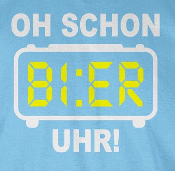 Shirtracer T-Shirt Oh schon Bier Uhr! Weiß Party & Alkohol Herren