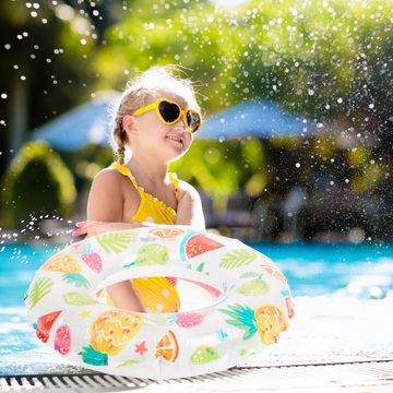 Intex Schwimmreifen Schwimmring gemustert (Schwimmbad Hilfe), Aufblasbarer Schwimmreifen für Klein Kinder ab 3 Jahren,Ø 60cm