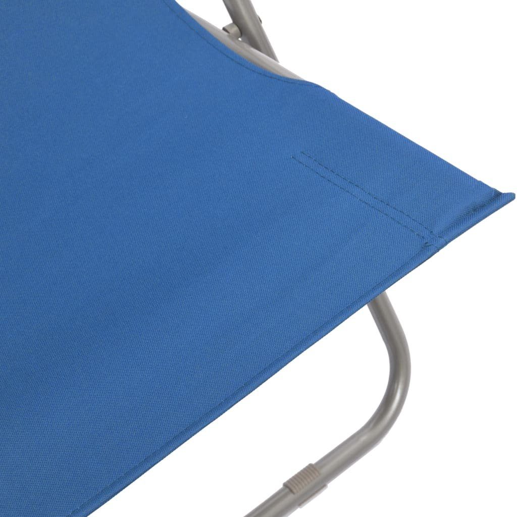 (2 Strandstühle Stahl Blau Oxford-Gewebe vidaXL Stk. Klappbare und 2 Blau St) | Gartenstuhl Blau