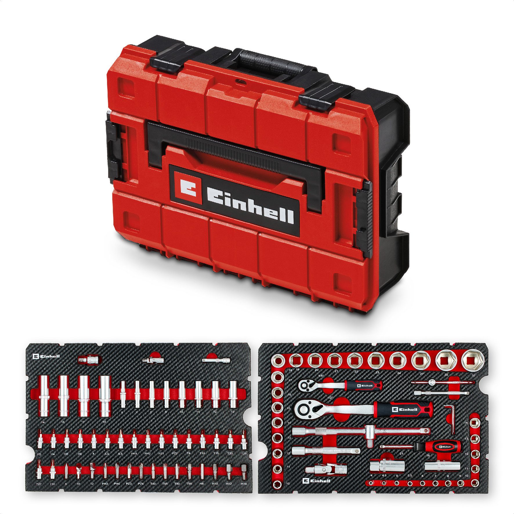 Einhell Werkzeugset Original Einhell Werkzeugkoffer Werkstatt E-Case 92-tlg. (Werkstattaus, (92-tlg), Original Einhell Werkzeugkoffer Werkstatt E-Case 92-tlg. (Werkstattaus