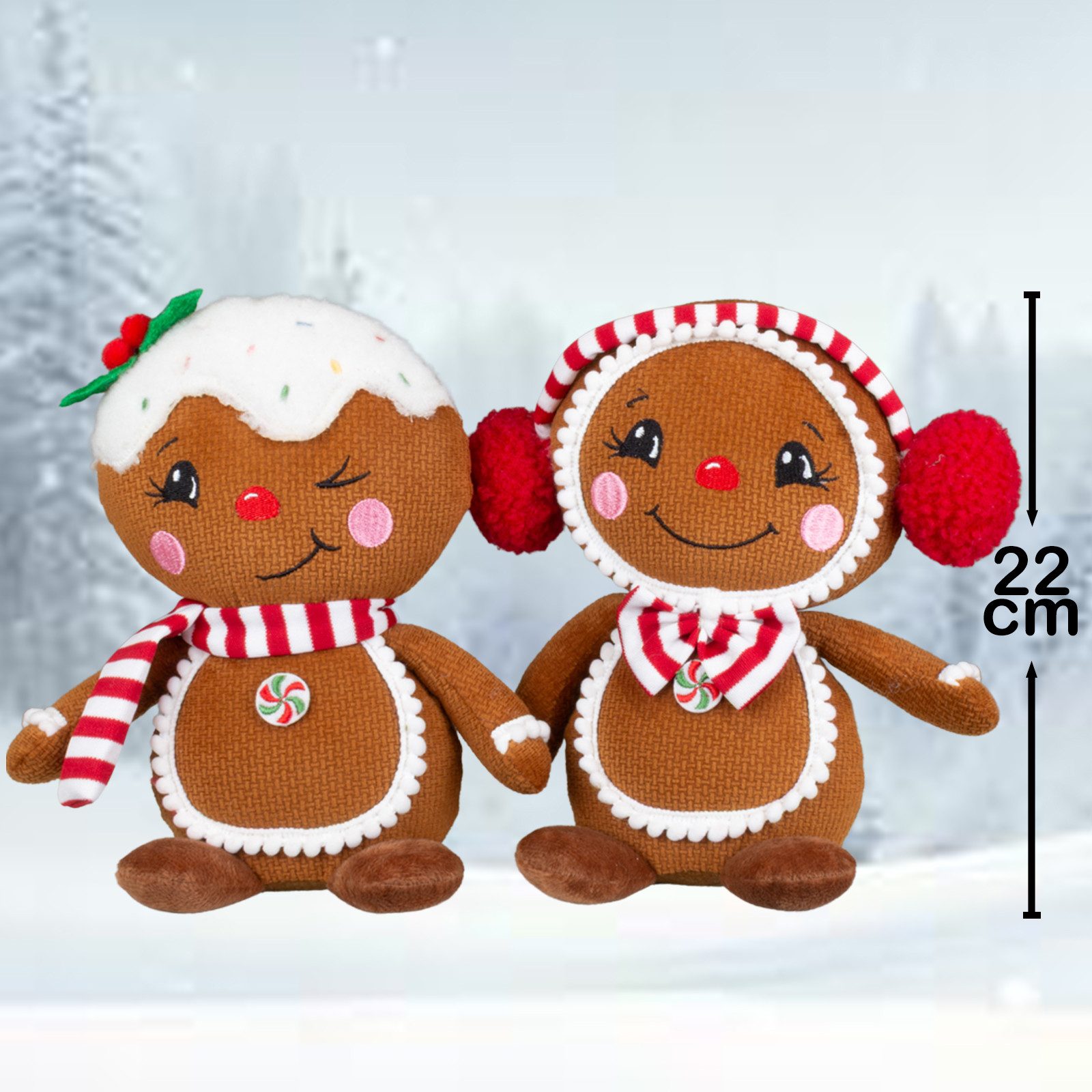 Christmas Paradise Weihnachtsfigur Lebkuchenfigur 22 cm sitzend (2 St., 2 D günstig online kaufen