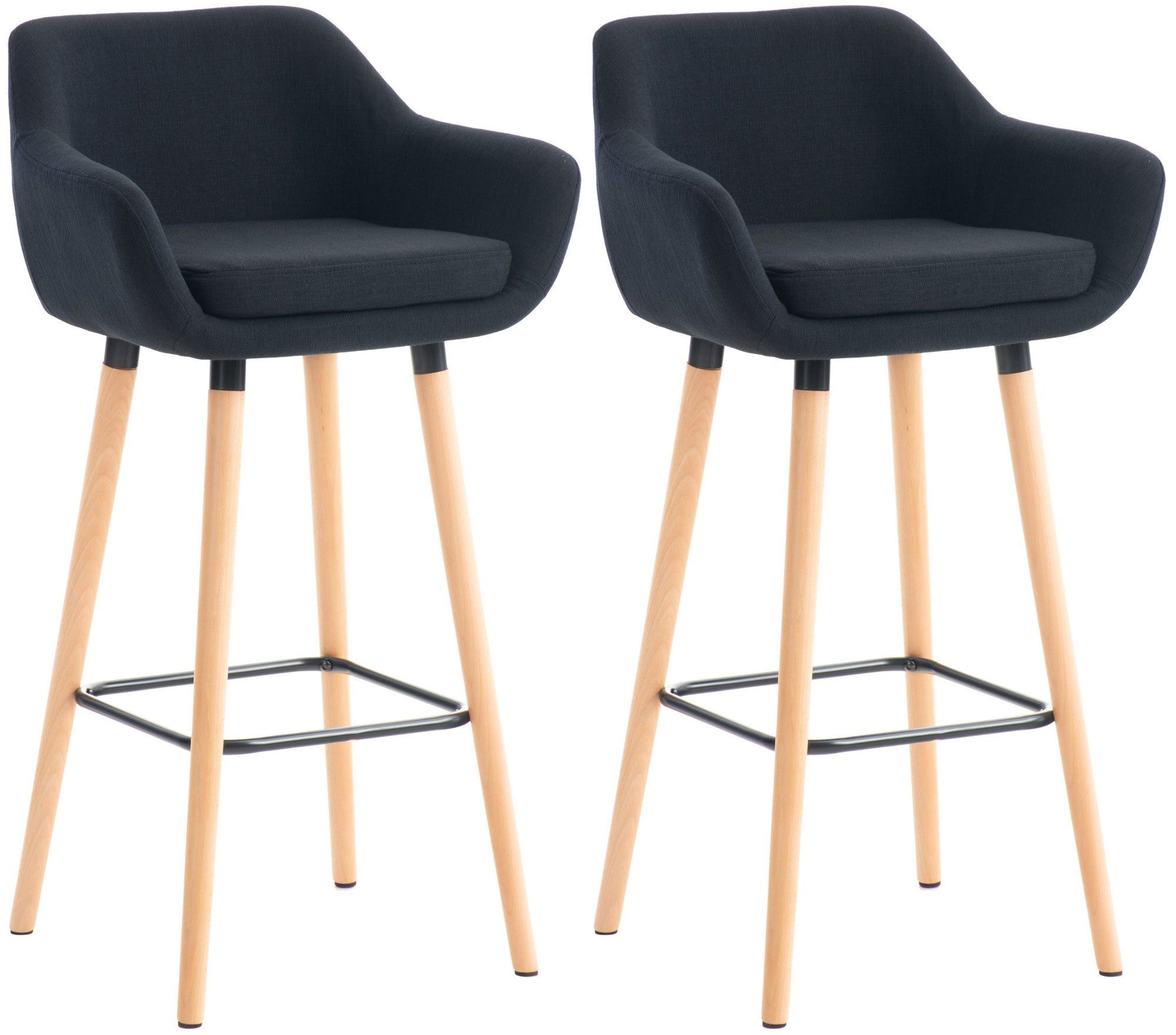 Bistrostuhl 2er Set Barhocker Grant mit Stoffbezug