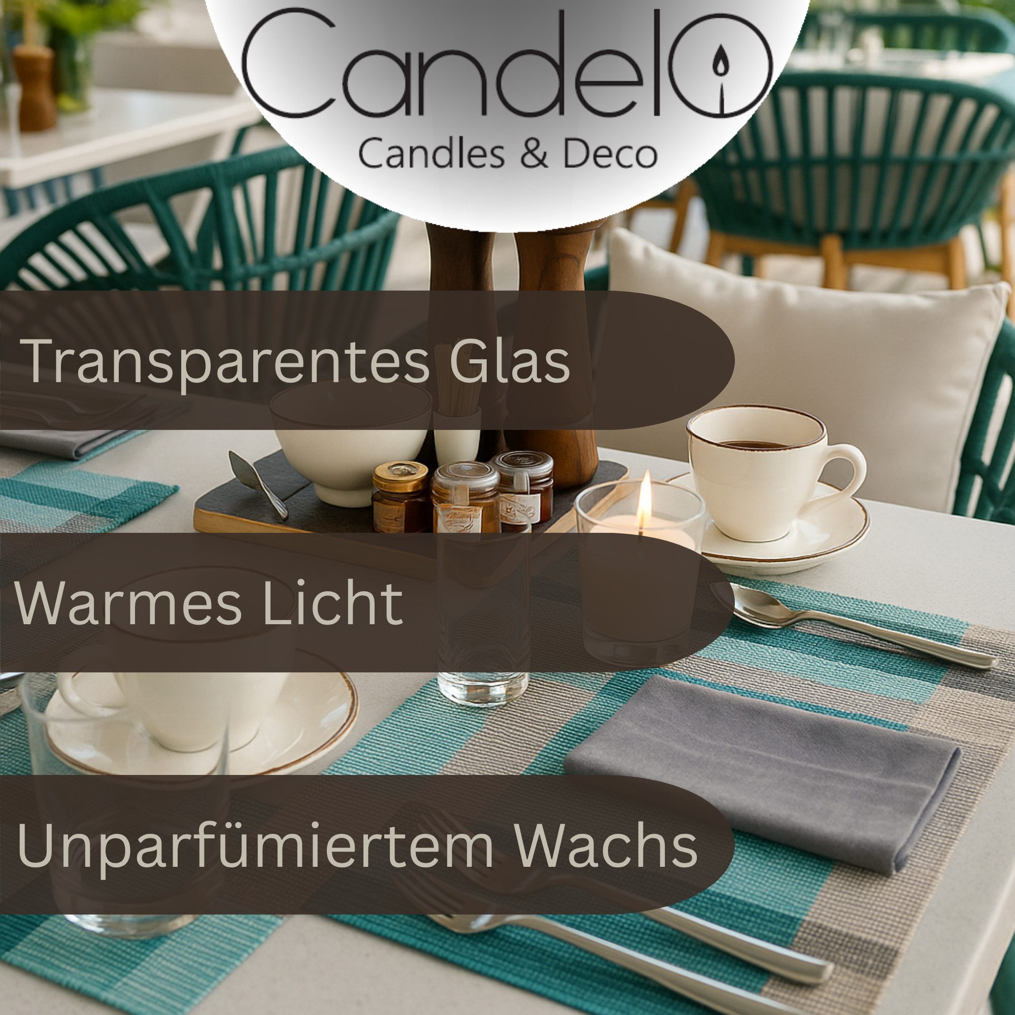 Candelo Teelicht Votivkerzen 32 Kerzen im Glas - Weiß - 12 Stunden Brenndauer (Set, 32-tlg), ohne Duft für Dekoration - und als DIY gedacht