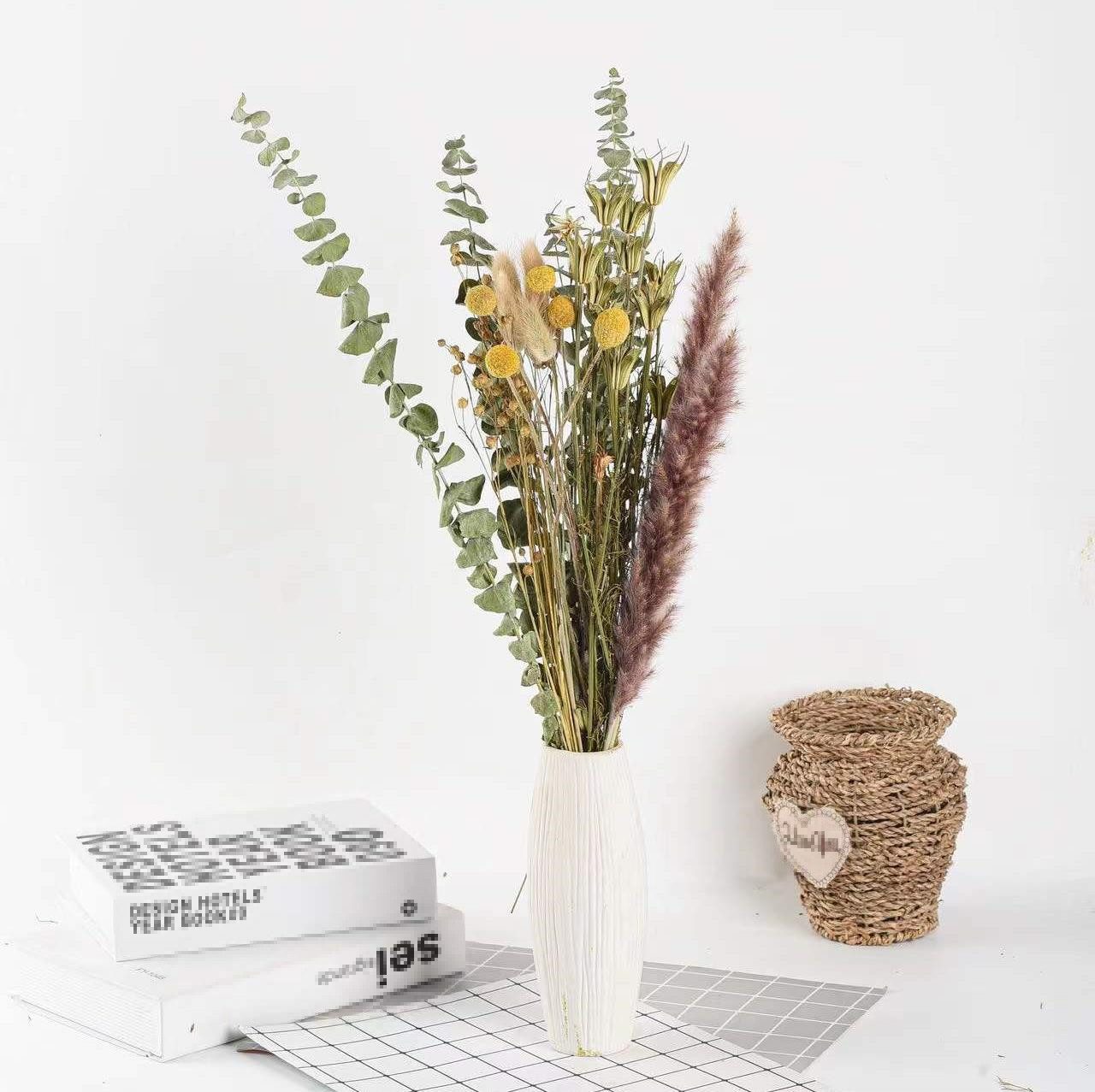 Trockenblume Trockenblumen Set - Trockenblumenstrauß - Stilvolle und natürliche