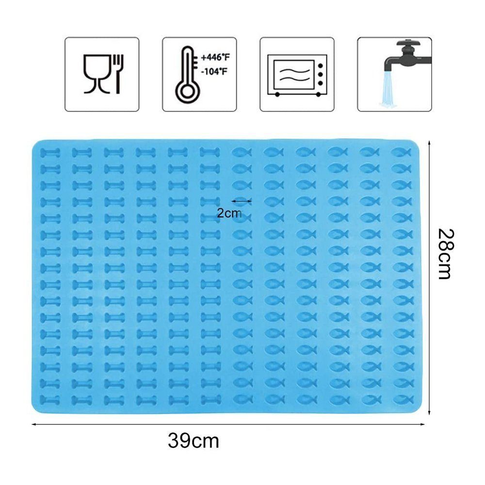 TUABUR Ausrollmatte Silikonbackmatte für Blau Silikonbackmatte Hundekekse Herzförmige Form