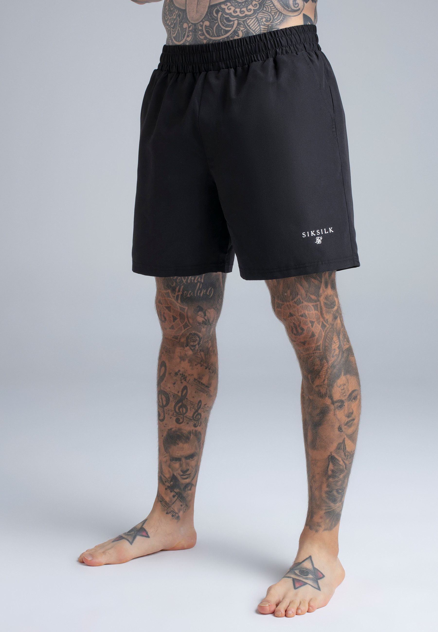 Siksilk Badeshorts SikSilk Herren Schwarz Swim Shorts