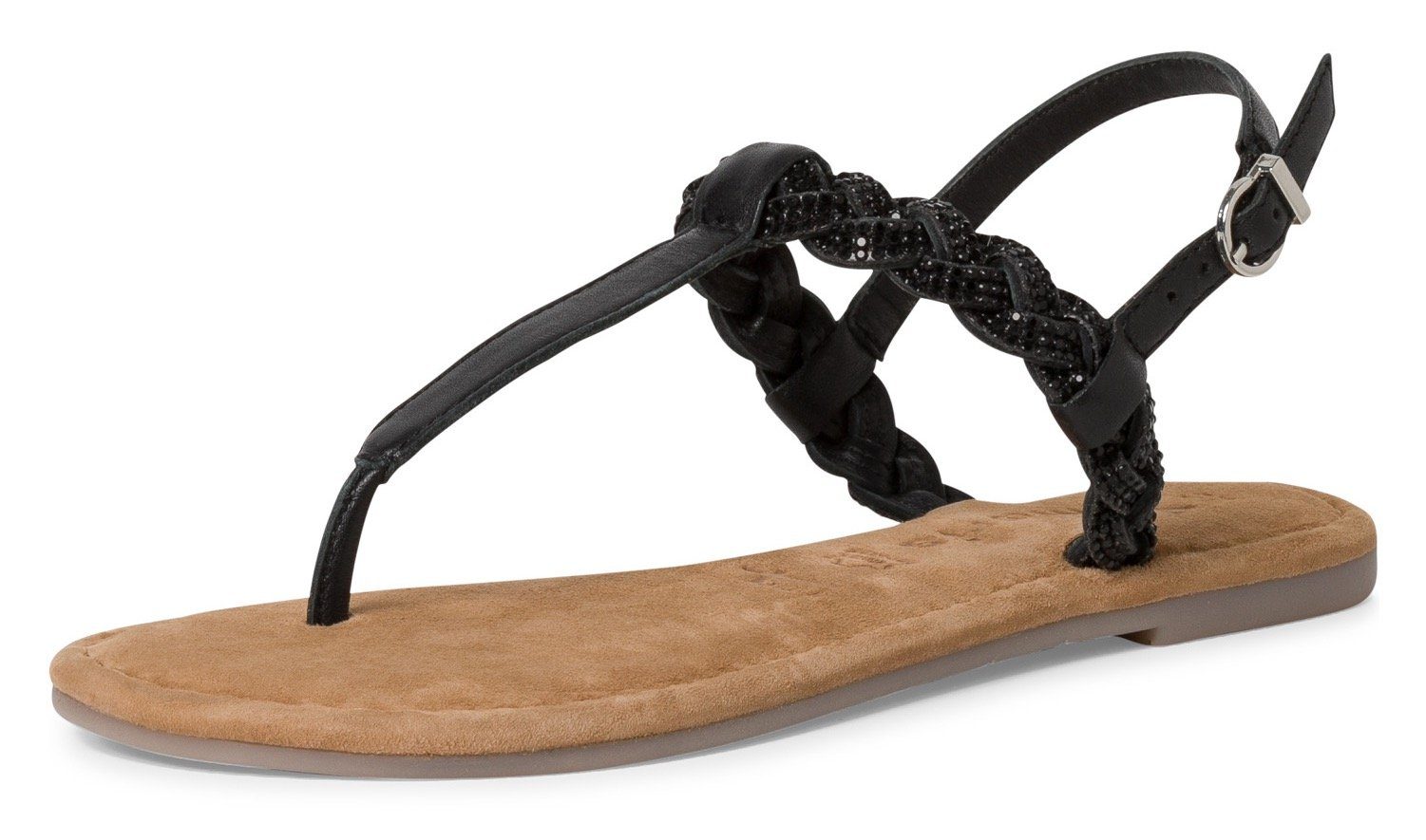 Tamaris schöner Flechtung schwarz mit Sandale