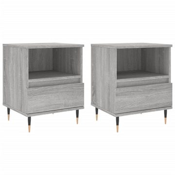 vidaXL Nachttisch Nachttische 2 Stk Grau Sonoma 40x35x50 cm Holzwerkstoff Nachtkonsole S