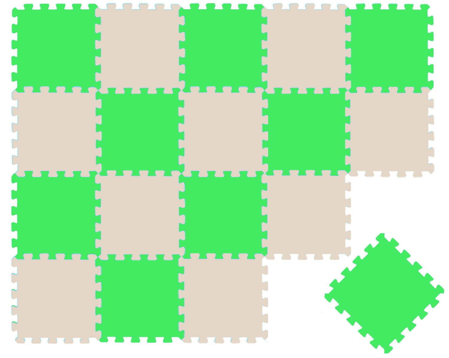 LittleTom Puzzlematte ab dem 1. Tag - 18 Teile Baby Spielmatte - 30 x 30 Kinder Krabbelmatte, (18-tlg), Spielunterlage für Babys und Kleinkinder - Kinderzimmer Puzzleteppich