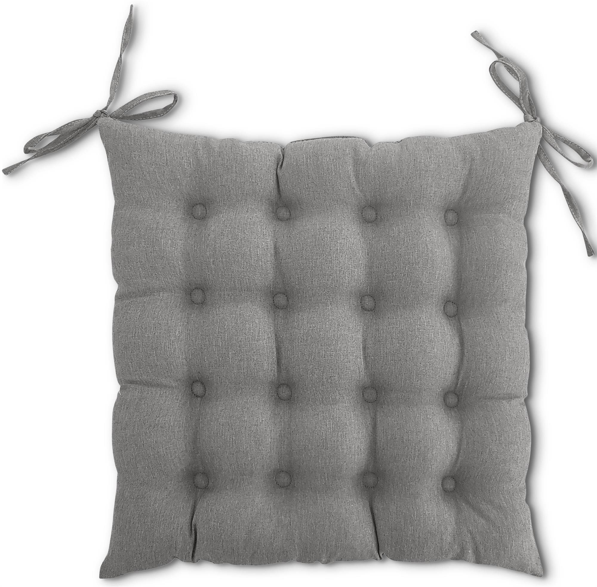 wometo Stuhlkissen Prime 40x40, OEKO-TEX®, Sitzkissen mit Steppung & Bändern