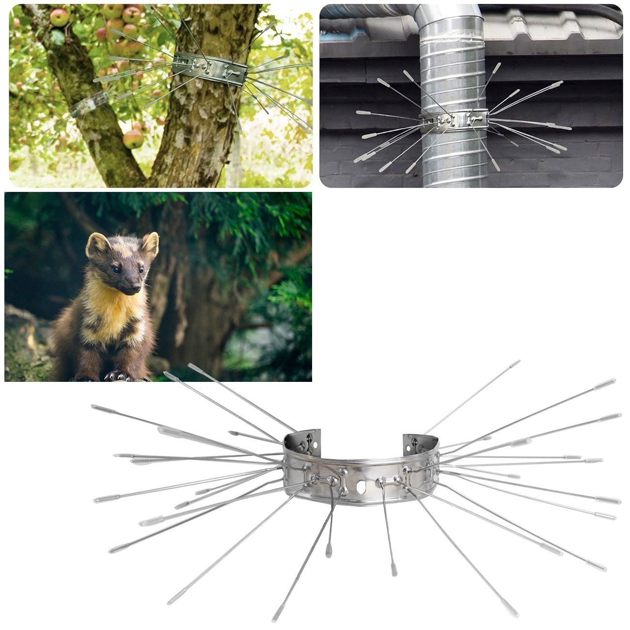 ISOTRONIC Marder-Abwehrgürtel Marder-Abwehrgürtel aus V2A-Edelstahl, Fallrohr-Kletterschutz, 2-St., 2er-Set & 4er-Set, Fallrohrschutz 25,0 x 2,0 x 15,0 cm/flexibel anpassbar