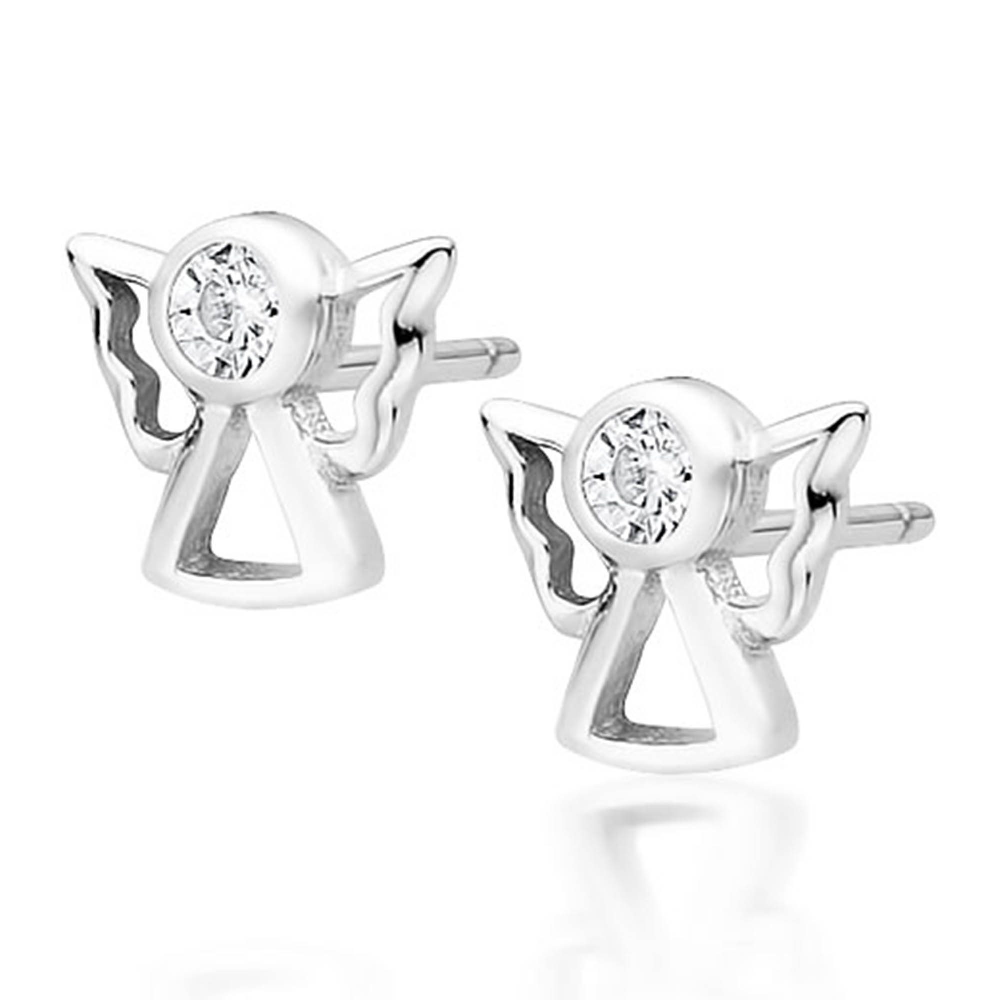 schmuck23 Paar Ohrstecker Ohrringe Engel Schutzengel 925 Sterling Silber, Kinderohrringe
