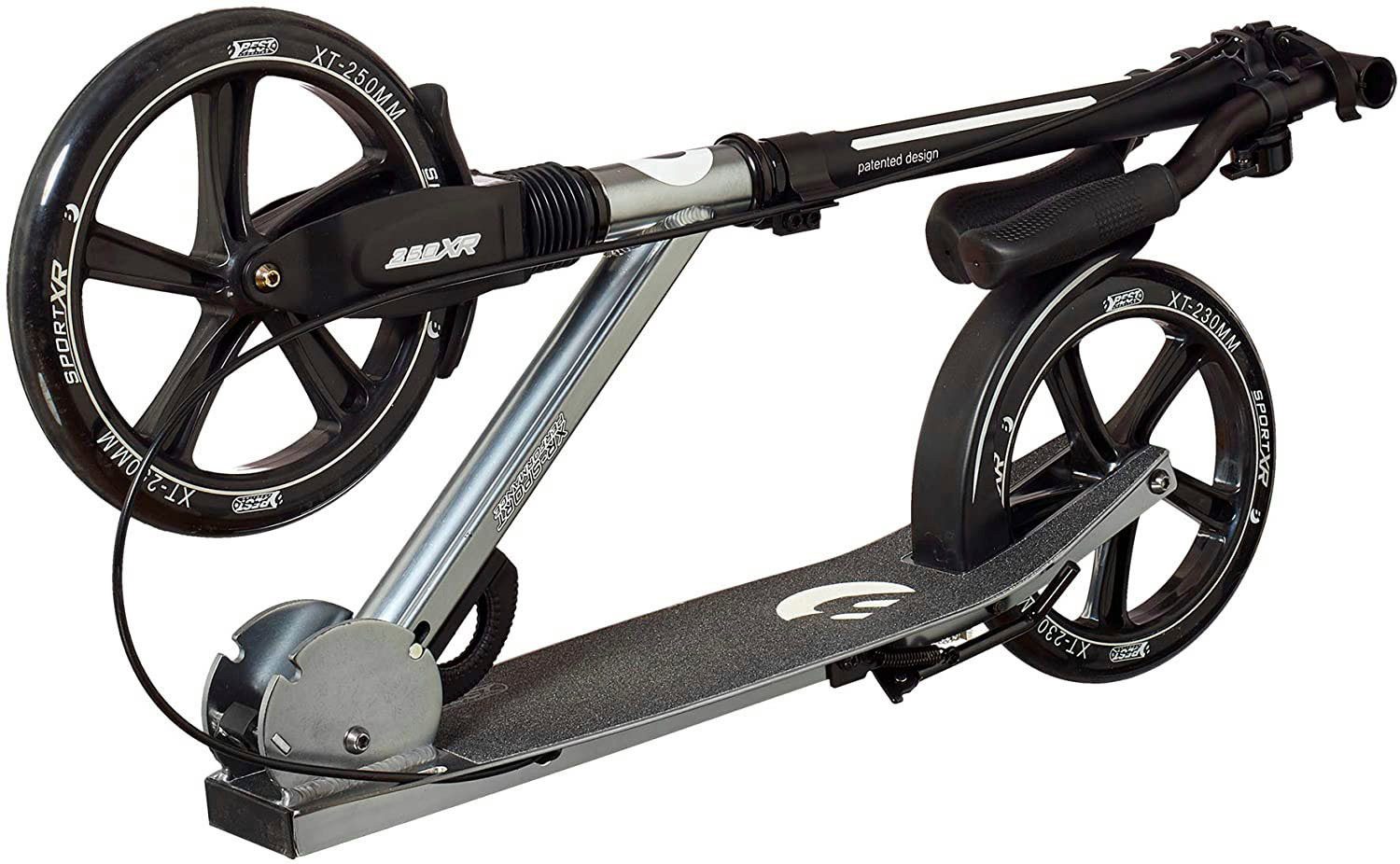 Best Sporting Cityroller City-Scooter silber grau mit Handbremse