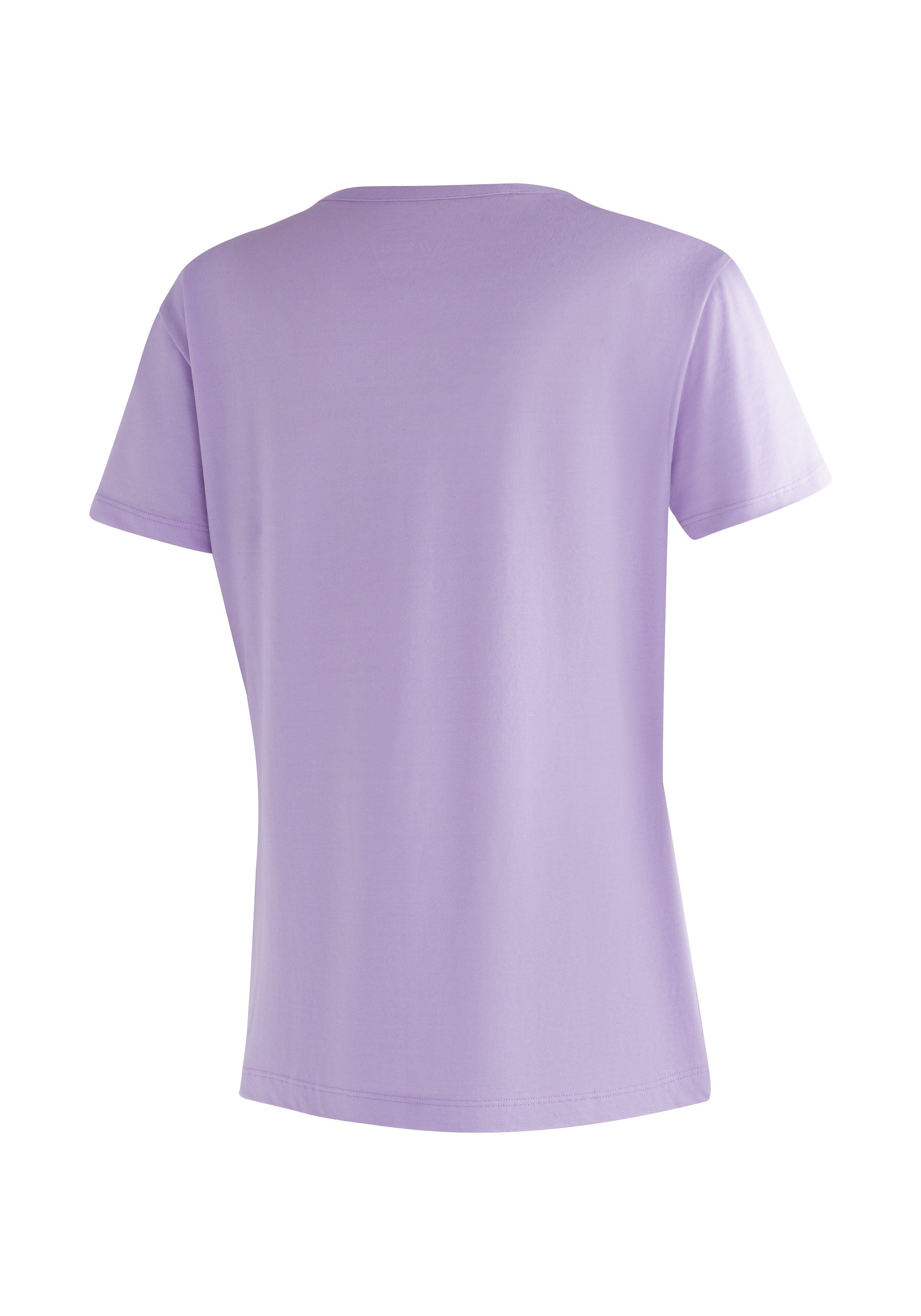 Burgeis und für Maier Wandern Freizeit T-Shirt 26 mit Kurzarmshirt Print W Damen helllila Sports