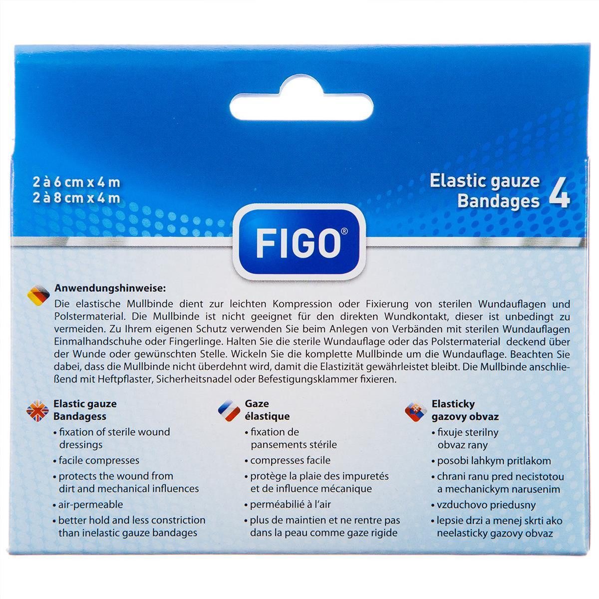 varivendo Bandage 8er Pack elastische Mullbinden Weiß (Set, 8-tlg., elastische Fixierbinden), Mullbinde Fixierbinde Bandage Komfortverband