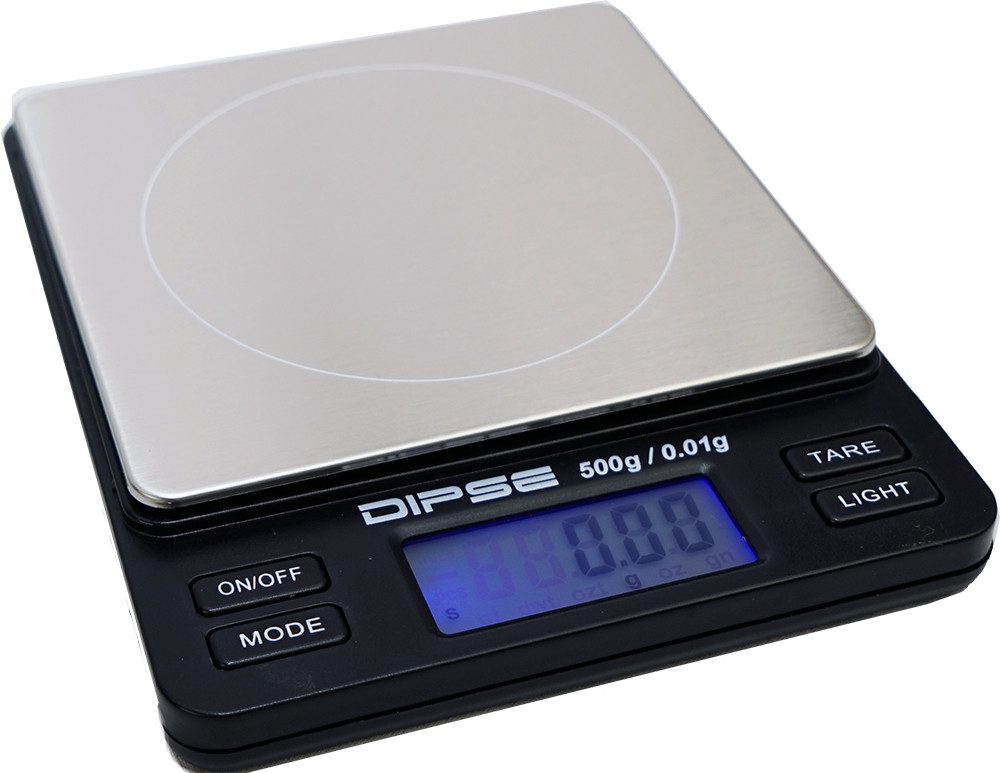 Dipse Feinwaage Digitalwaage TP500 (500x0,01g) Taschenwaage Münzwaage