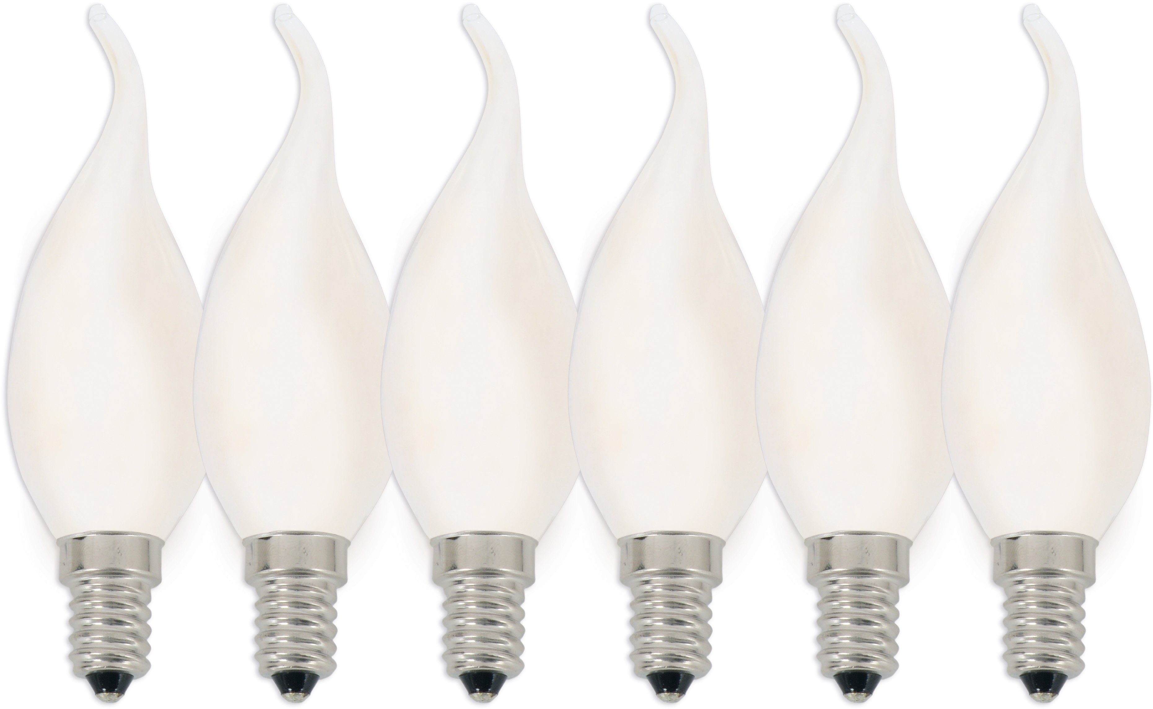 Leuchtmittel LED-Leuchtmittel 6er Set E14, St., >>Windstoß<< näve 6 LED Windstoß, dimmbar E14, warmweiß, nicht Warmweiß,