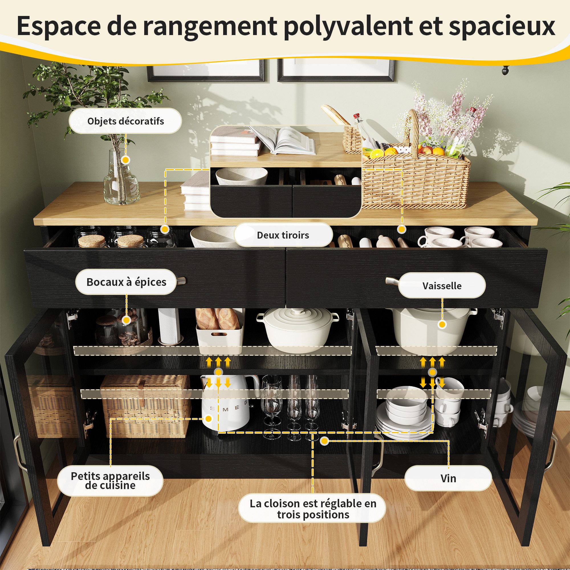 MC Star Sideboard Küchenschrank, Vorratsschrank, Esszimmerschrank günstig online kaufen