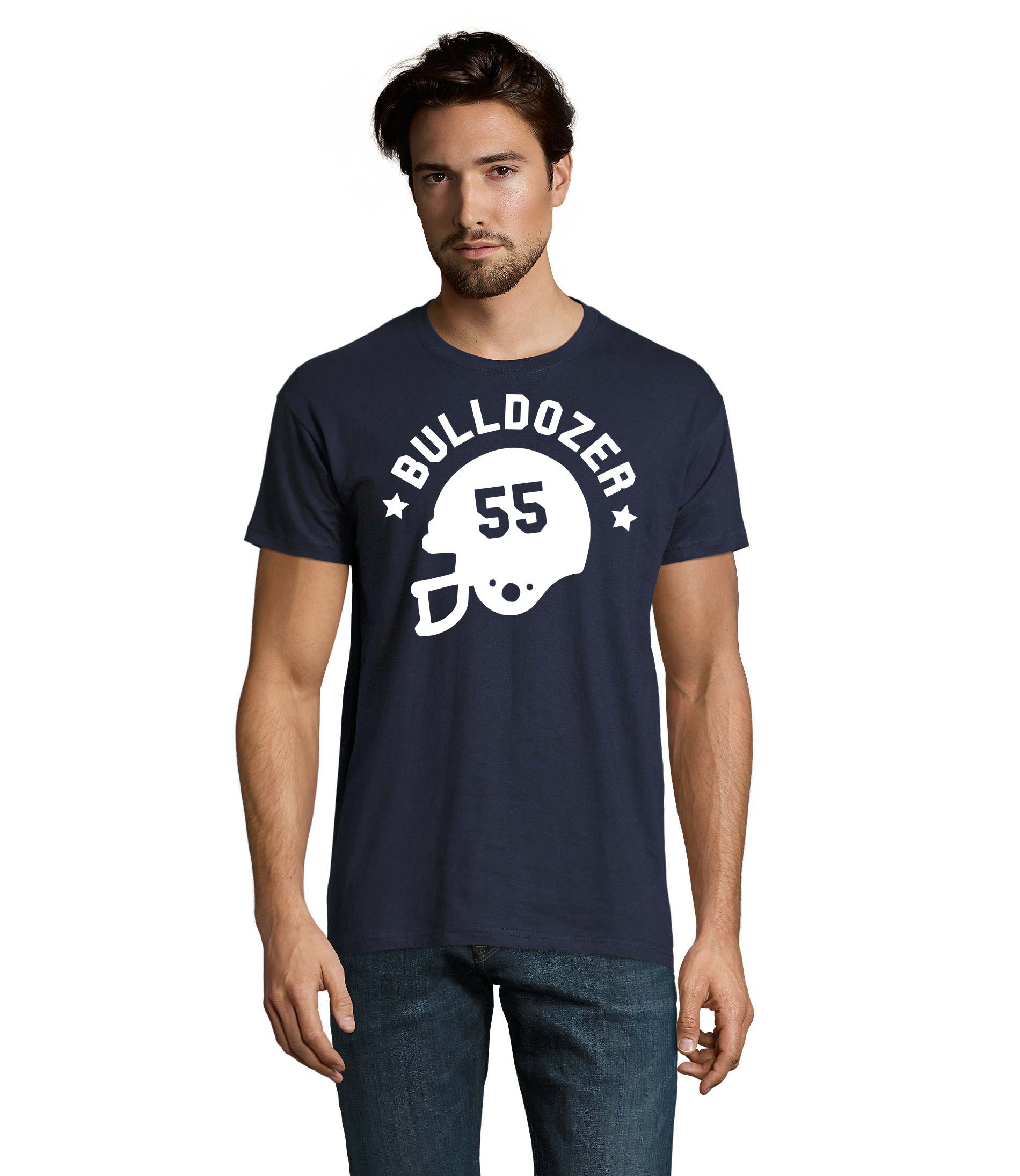 Blondie & Brownie T-Shirt Herren Bulldozer Mücke 63 Logo Spruch Print Film TV in Übergrößen Navyblau