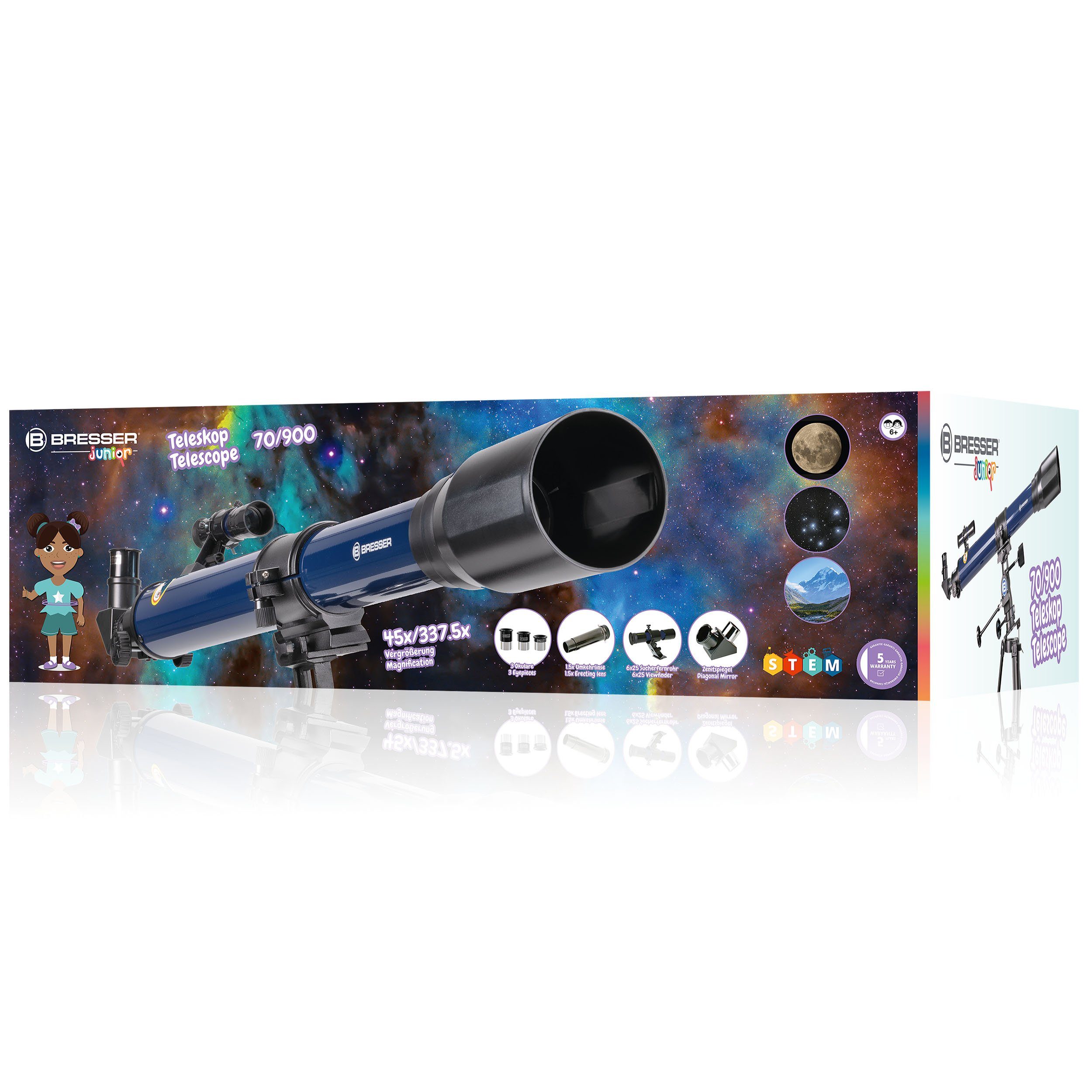 BRESSER junior Linsenteleskop BRESSER JUNIOR Linsenteleskop 70/900 EL
