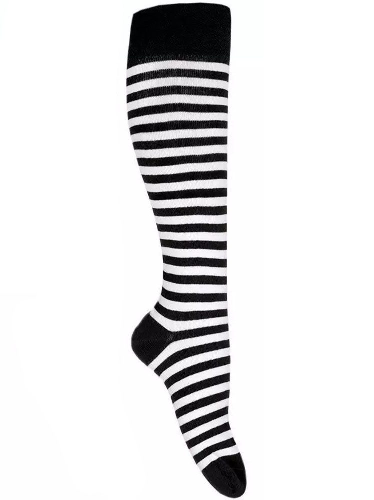 Goldschmidt Kostüme Kniestrümpfe Ringelstrümpfe Ringelsocken Kniestrümpfe schwarz weiß 43/46