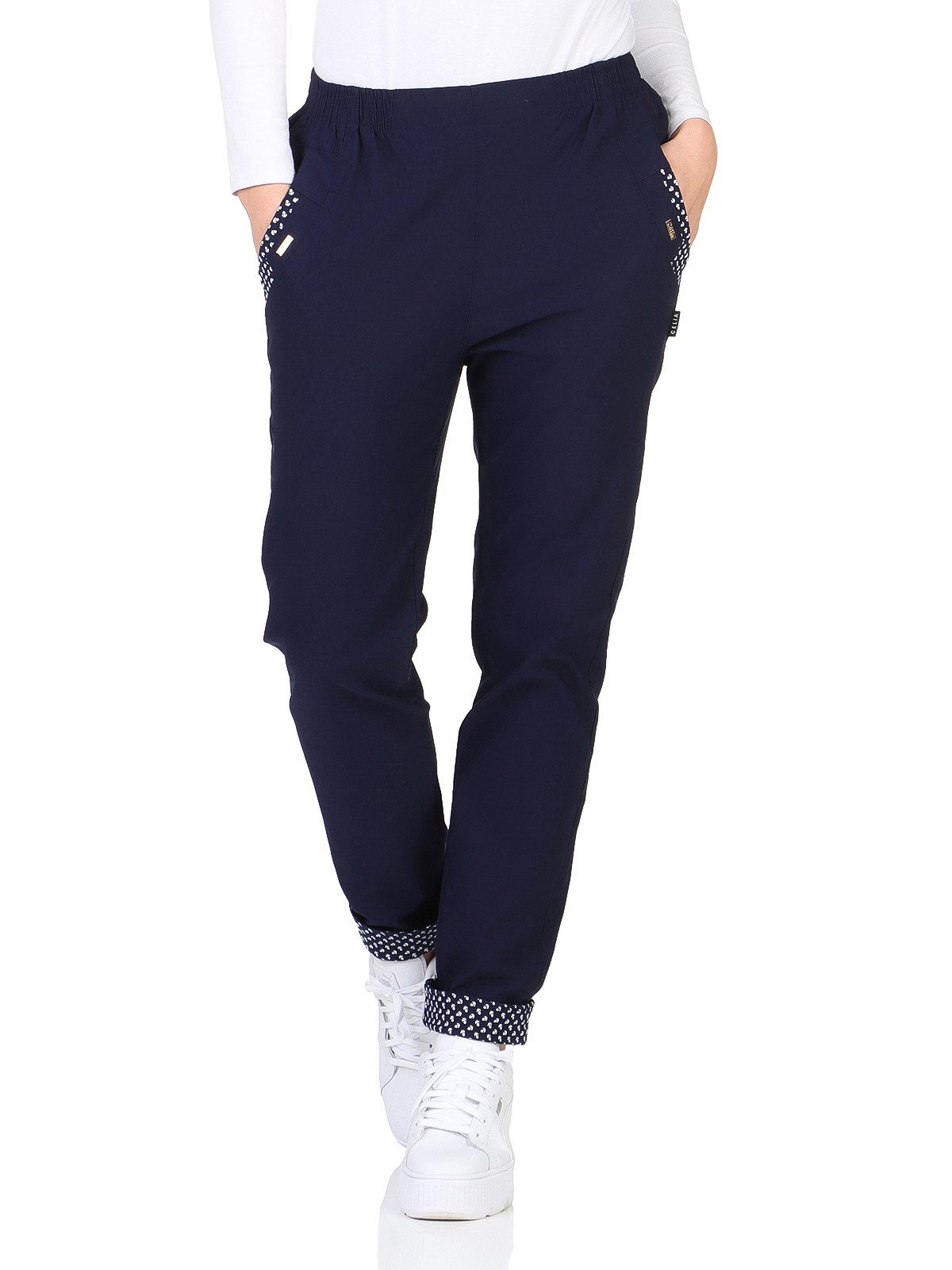OriginalYou Stretch-Hose Sommerhose Damen Schlupfhose ANKER maritime Stoffhose auch in großen Größen erhältlich, mit elastischem Bund – Bild 2 von 5