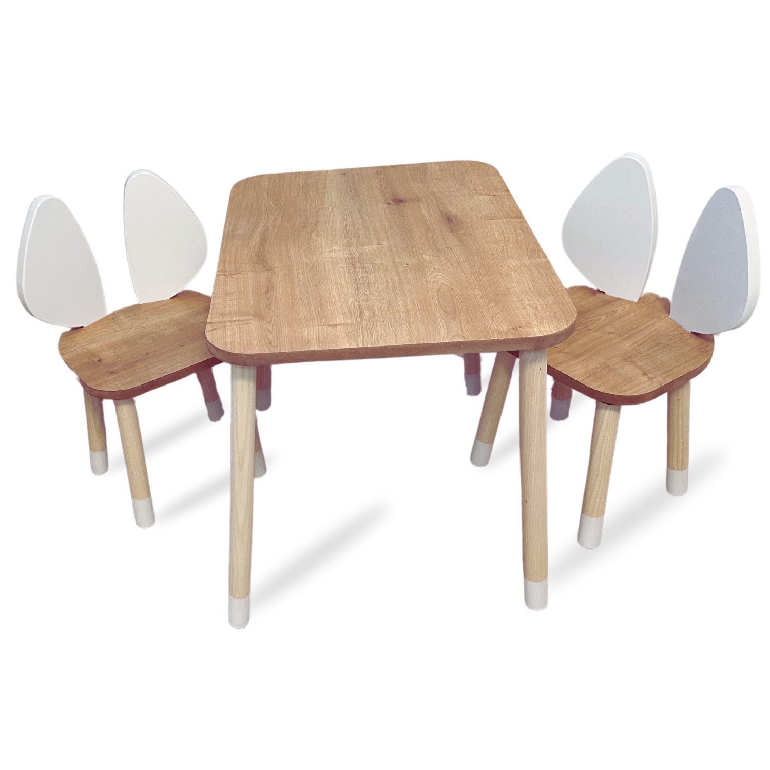 Malino Kindersitzgruppe Kindertisch mit 2 Stühlen, Sitzgruppe für Kinder ab 2 Jahre