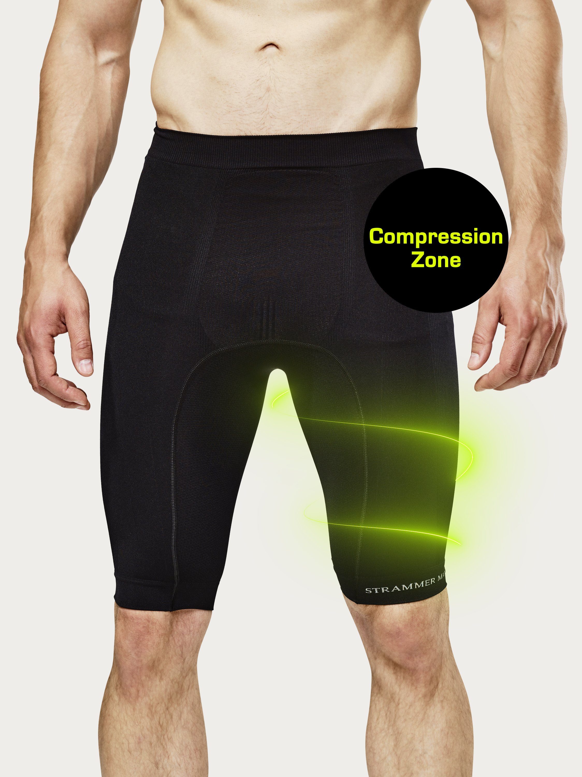 Strammer Max Performance® Trainingsshorts Compression Shorts Shapewear, atmungsaktives High Tech Gewebe Schwarz