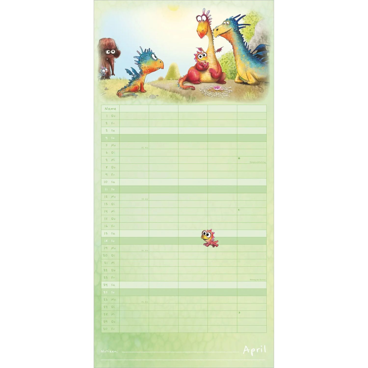 DUMONT Wandkalender Familienplaner Furzipups der Knatterdrache 2027