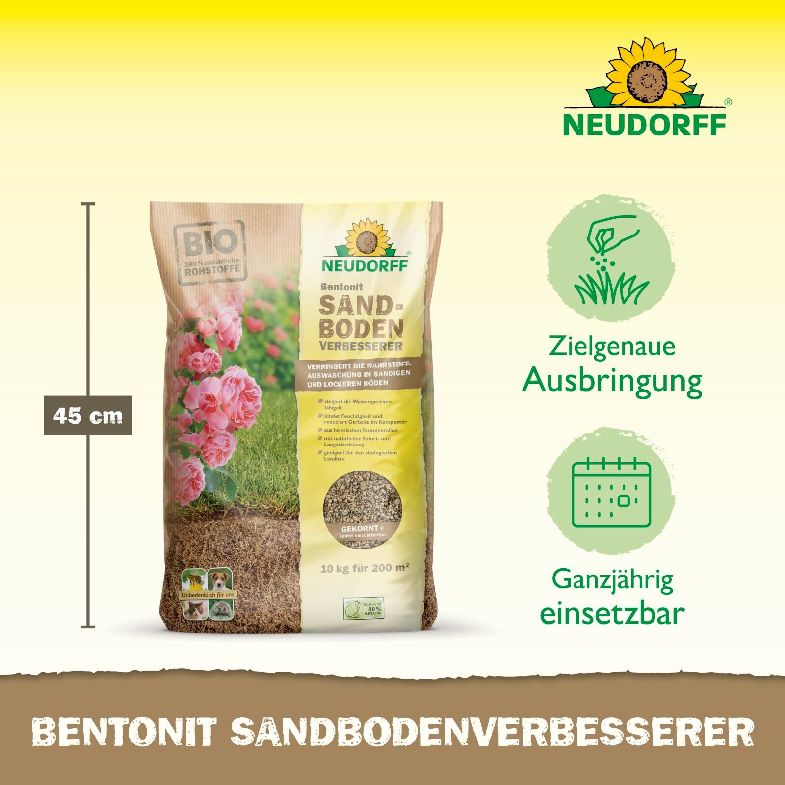 Neudorff Rasendünger Bentonit Sandboden Verbesserer 10 kg