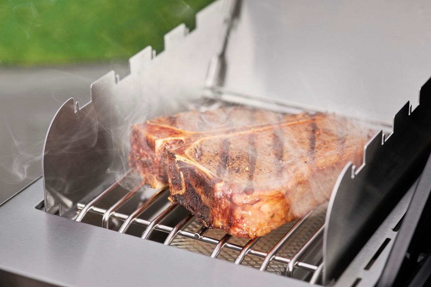 RÖSLE Grill-Windschutz VIDERO, 25398 (2-St), für Primezone, hochwertige Halterung für Grillspieße, Edelstahl