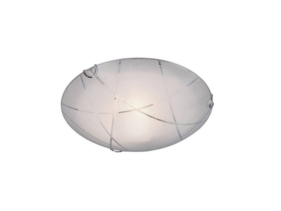 Ø rund, LED Glas mit klein-e Weiß, 30cm Designerlampe-n Warmweiß, Watt, meineWunschleuchte Deckenleuchte, wechselbar, 1x LED E27 Lumen, Lampenschirm 470 flach 4