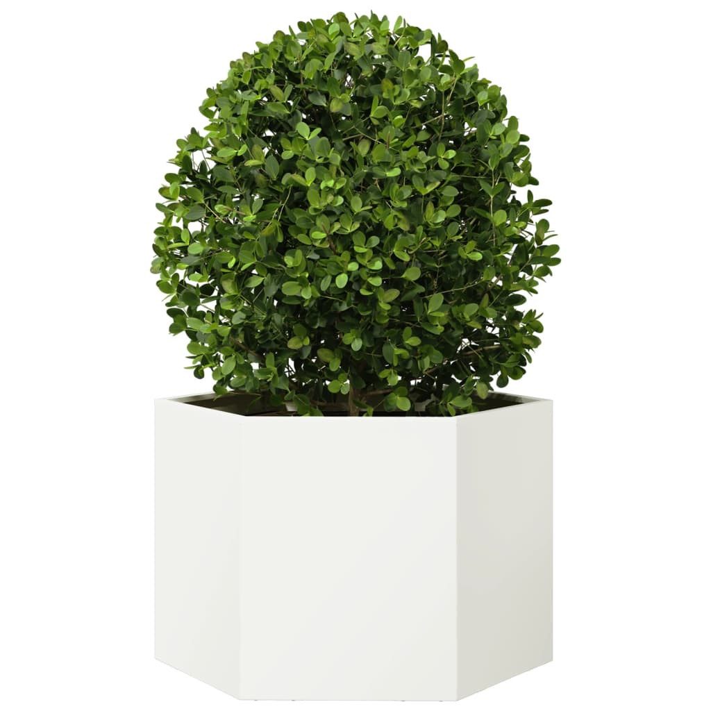 vidaXL Blumentopf Pflanzkübel Weiß Sechseckig 69x60x45 günstig online kaufen