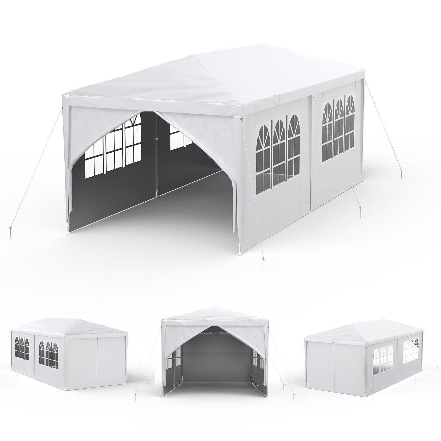 LuxusKollektion Partyzelt Pavillon 3x6m Weiß Wasserdicht Gartenparty Zelt im Vergleich