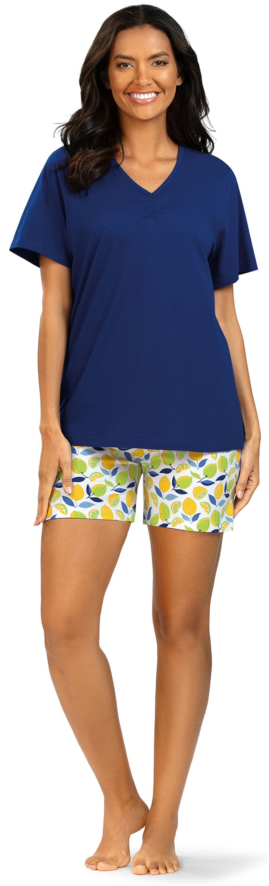 comtessa Shorty Summer Whisper (Set, 2 tlg., 2-teilig) Damen Pyjama 2-teilig Shorts Baumwolle große Größen