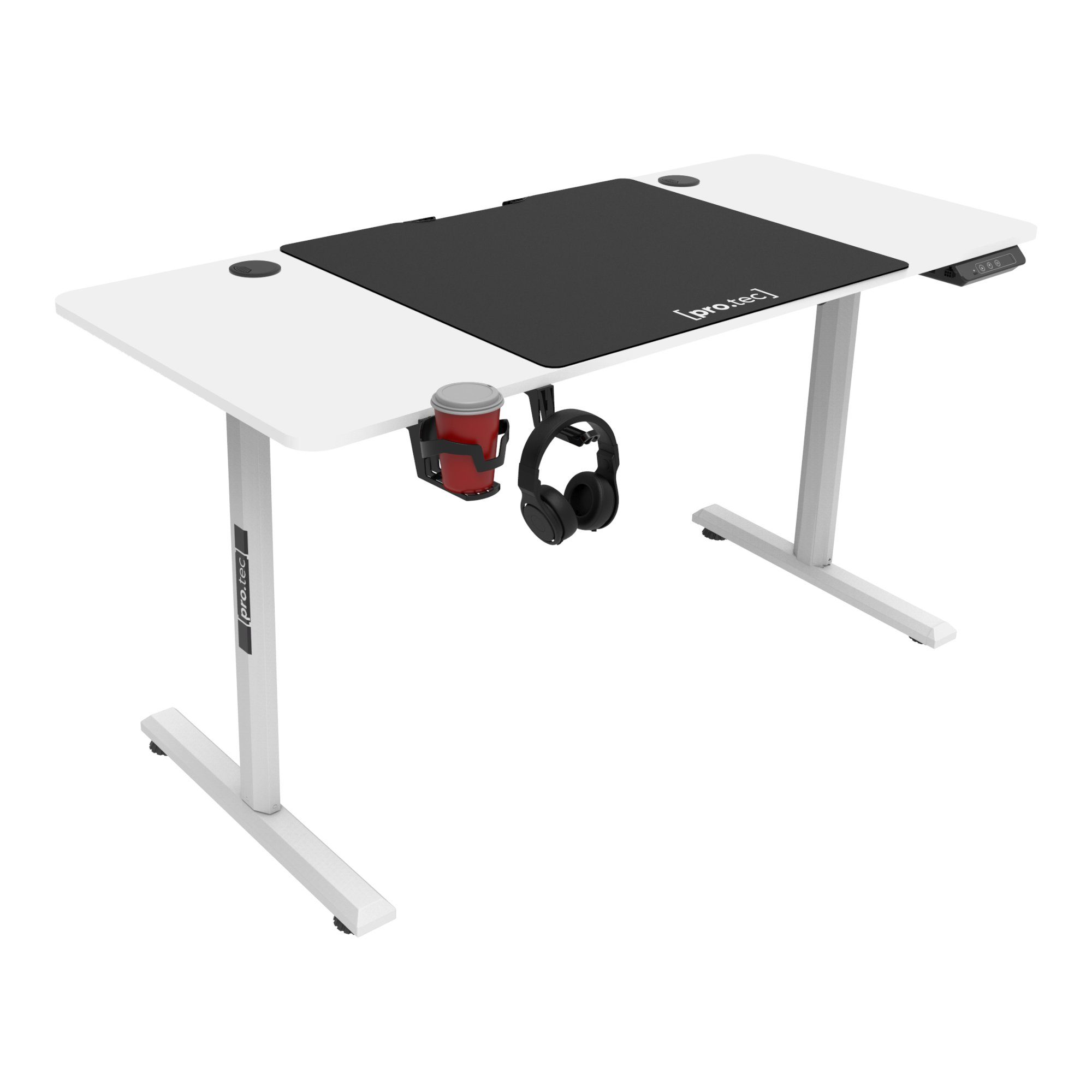 pro.tec Computertisch, »Hayward« Tisch 140 x 60 cm höhenverstellbar Weiß günstig online kaufen