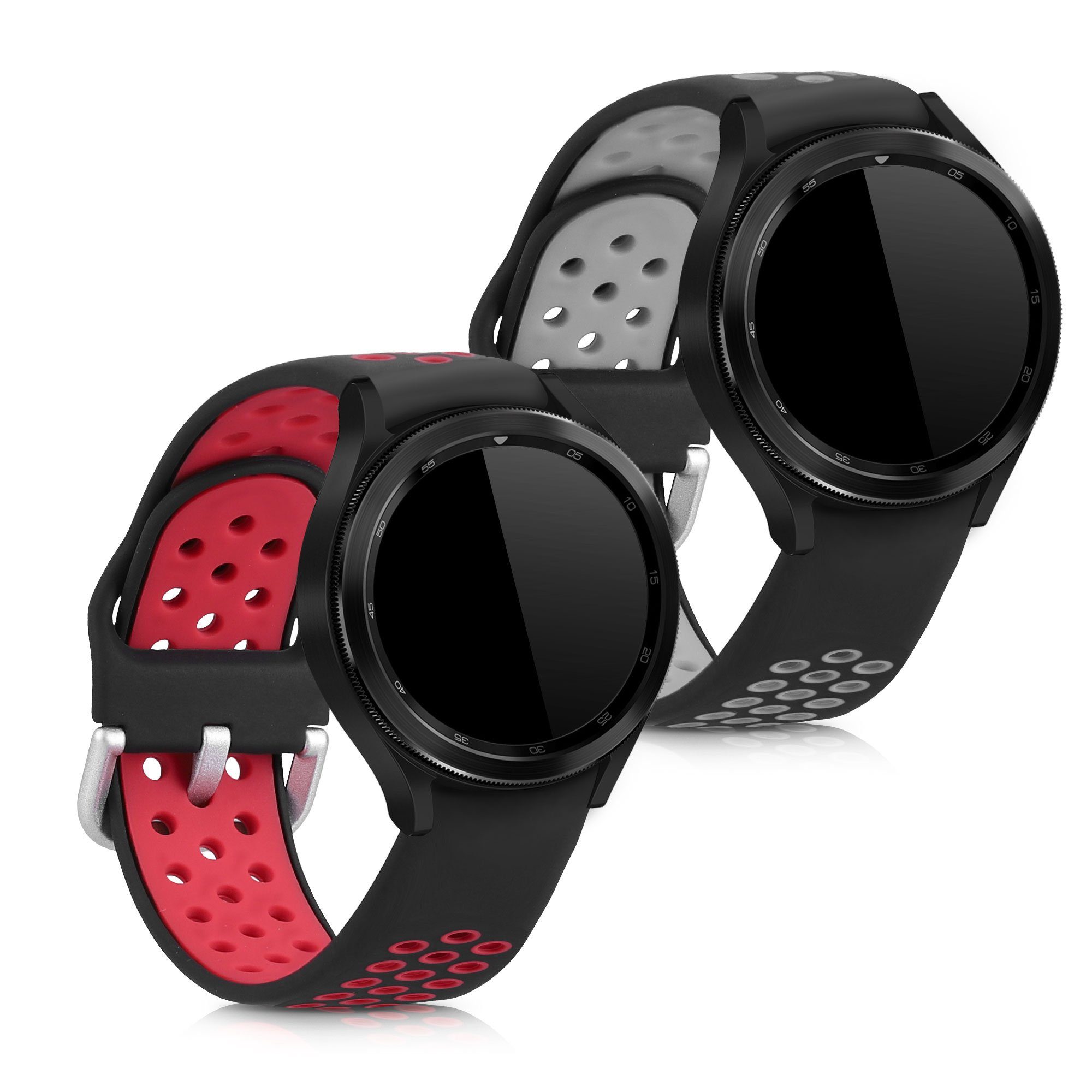 kwmobile 2x Sportarmband für Годинник samsung galaxy 4 Classic (46mm) Smartwatch, 2-tlg., Armband TPU Silikon Set Fitnesstracker