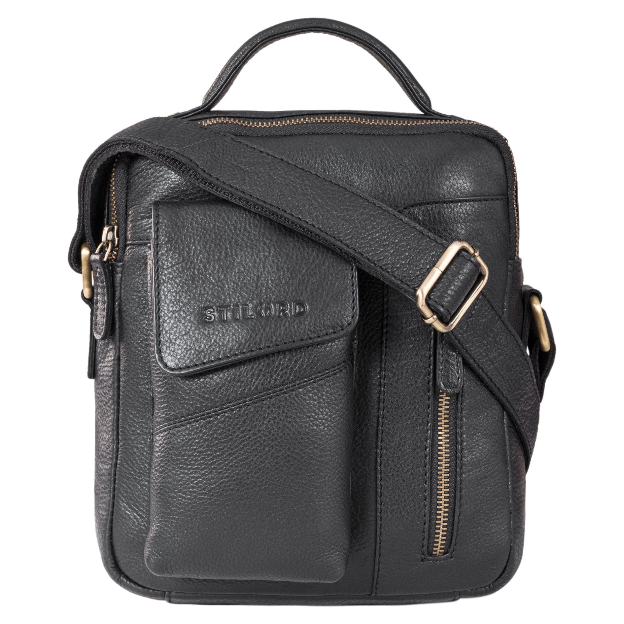 STILORD Schultertasche "Otis" Stilvolle Leder Umhängetasche Herren Klein