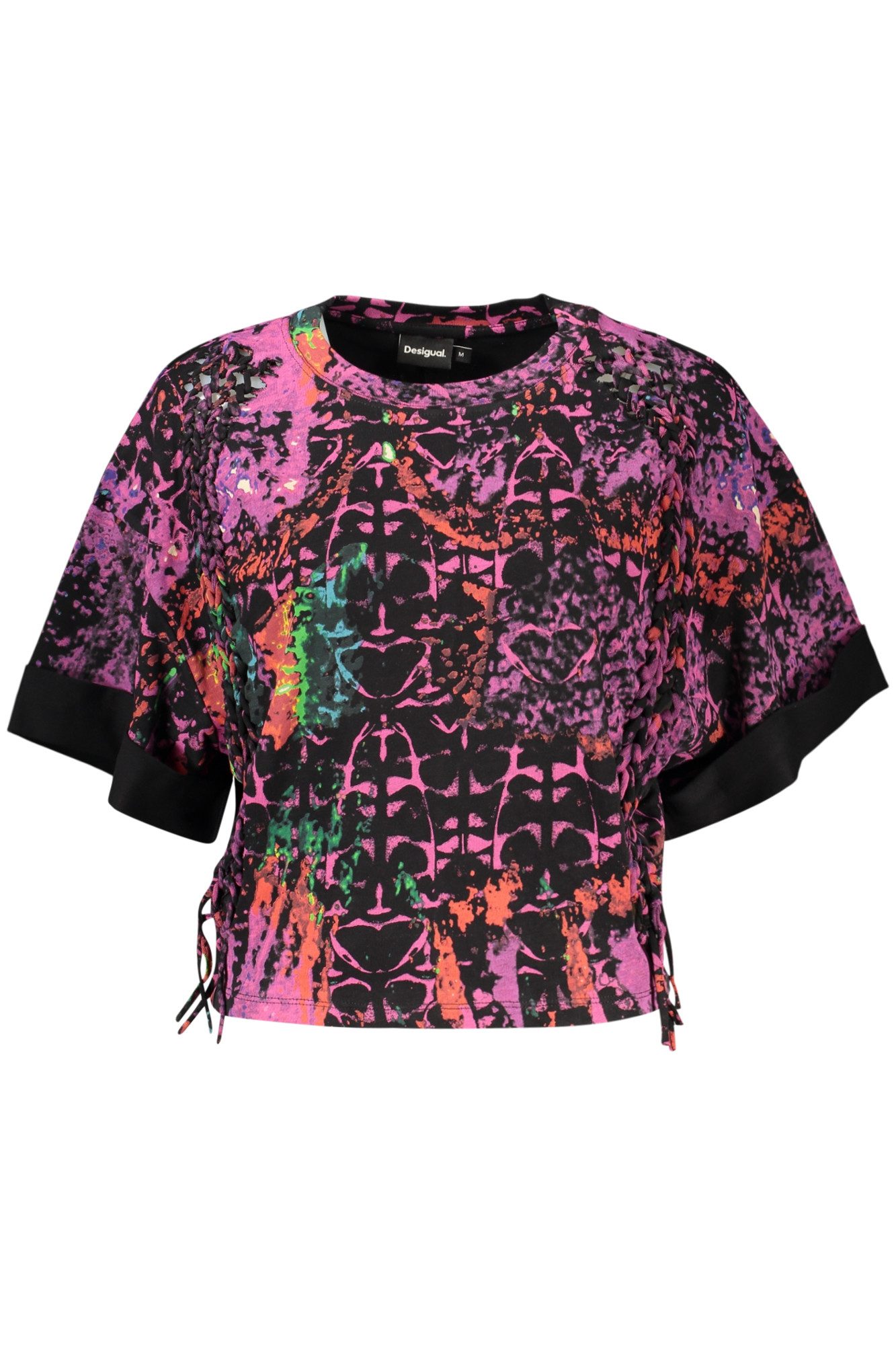Desigual T-Shirt Violettes Damen T-Shirt mit Fantasiemuster und