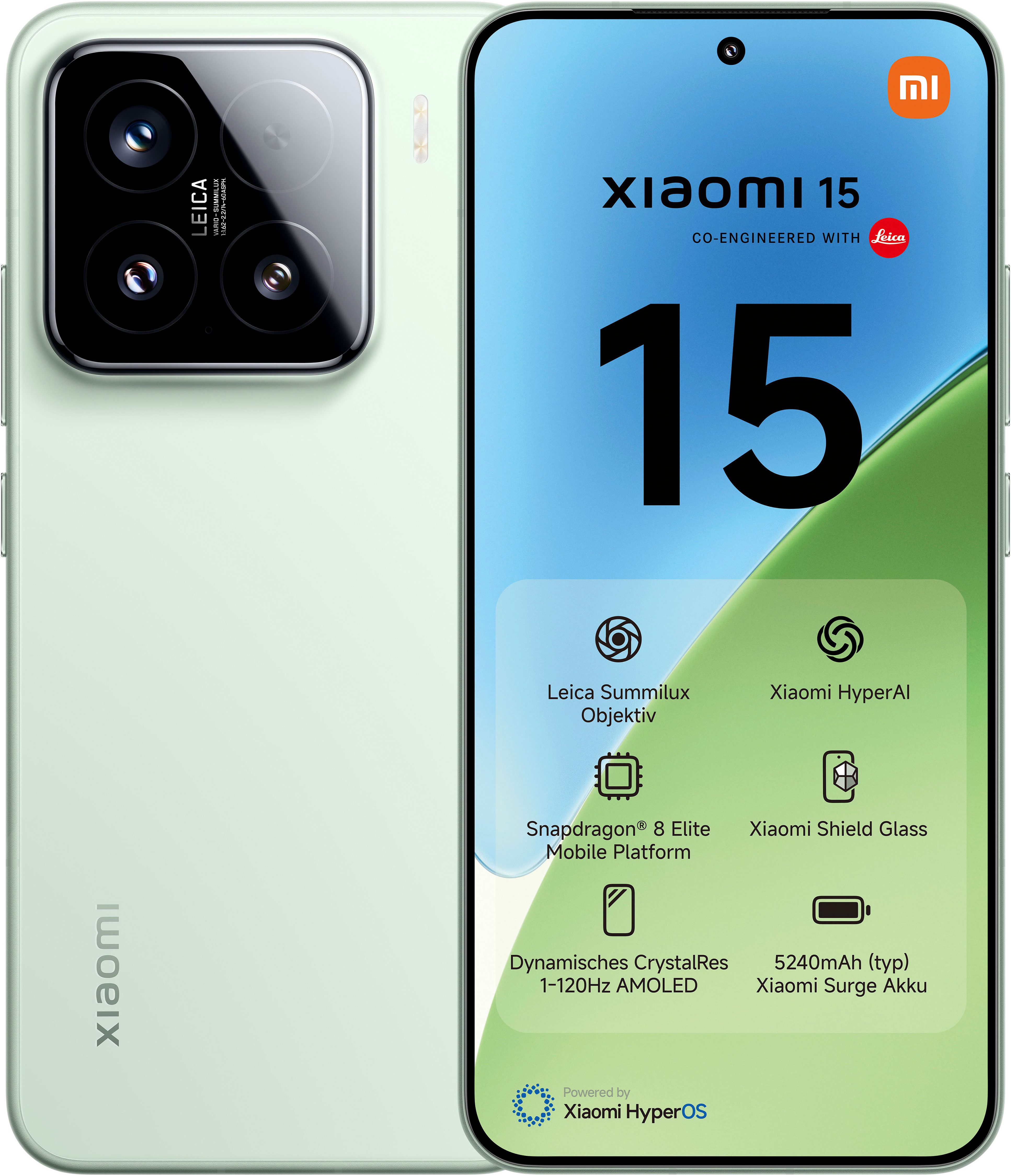 Xiaomi 15 12+512GB Smartphone (16,15 cm/6,36 Zoll, 512 GB Speicherplatz, 50 MP Kamera)