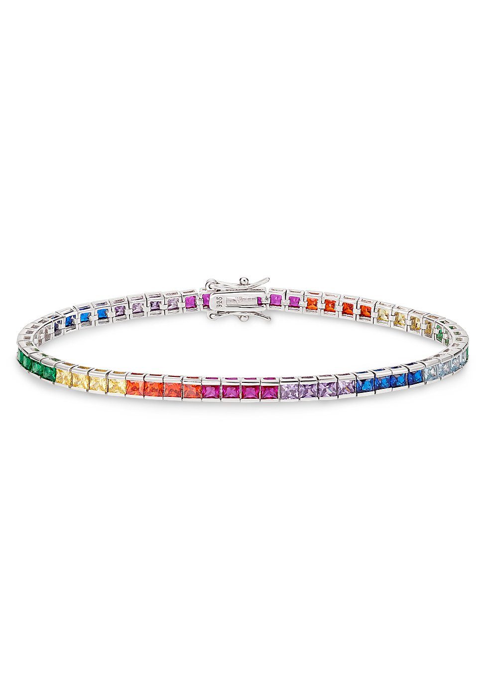 Bruno Banani Armband Schmuck Geschenk Silber 925 Armschmuck Tennisarmband Regenbogen, mit Zirkonia (synth)