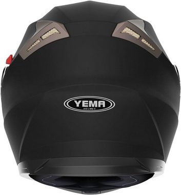 YEMA Motorradhelm Klapphelm Integralhelm YM-925 fur Roller, mit Doppelvisier Sonnenblende ECE für Damen Herren Erwachsene