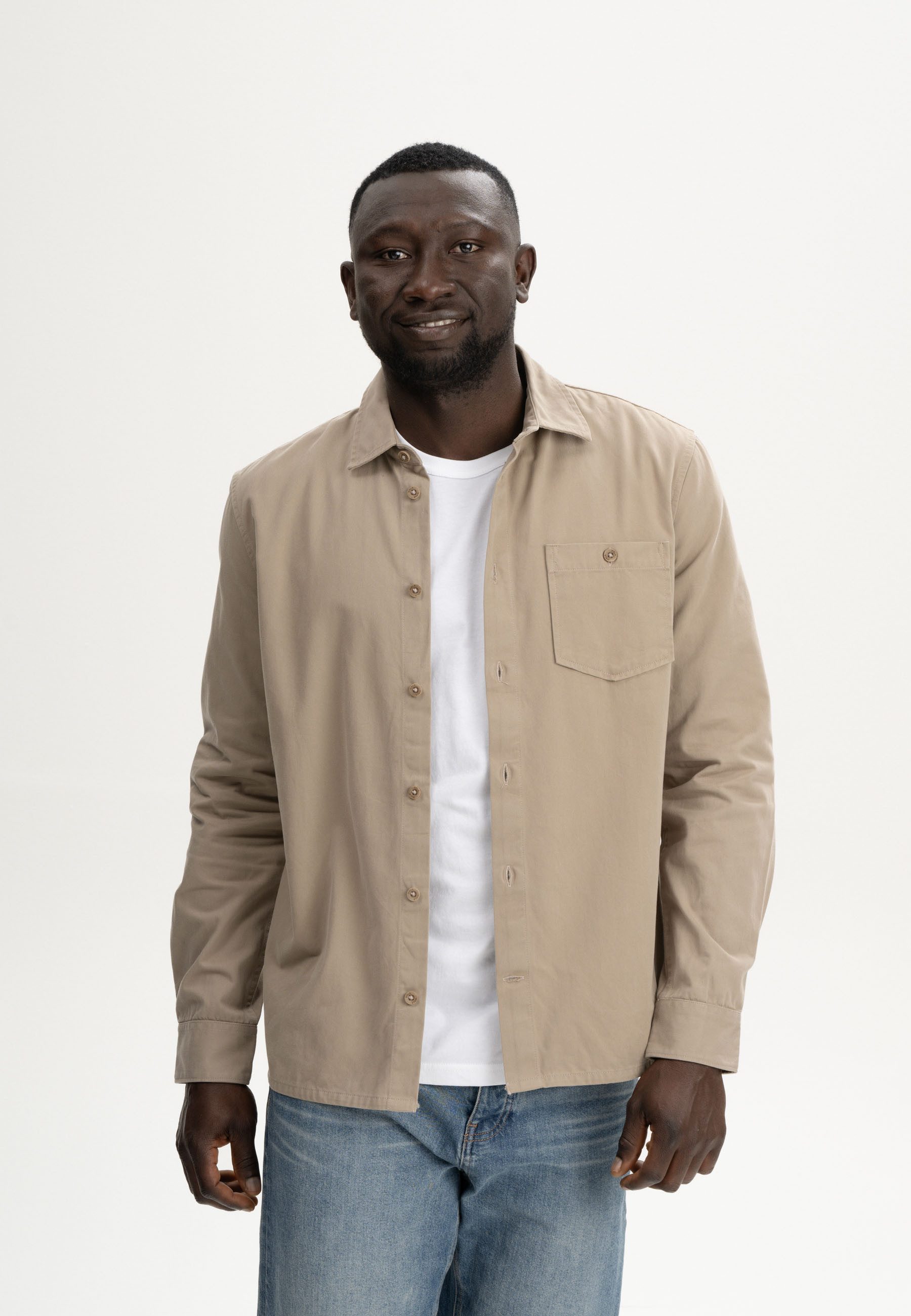 MELA Langarmhemd Herren Twill Hemd ASHUTOSH clean