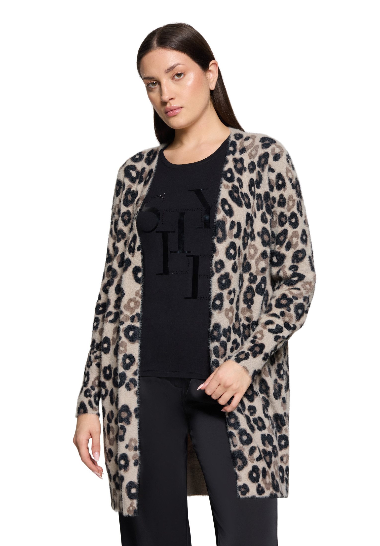 Betty Barclay Strickjacke Damen Longstrickjacke mit Aufdruck (1-tlg) günstig online kaufen