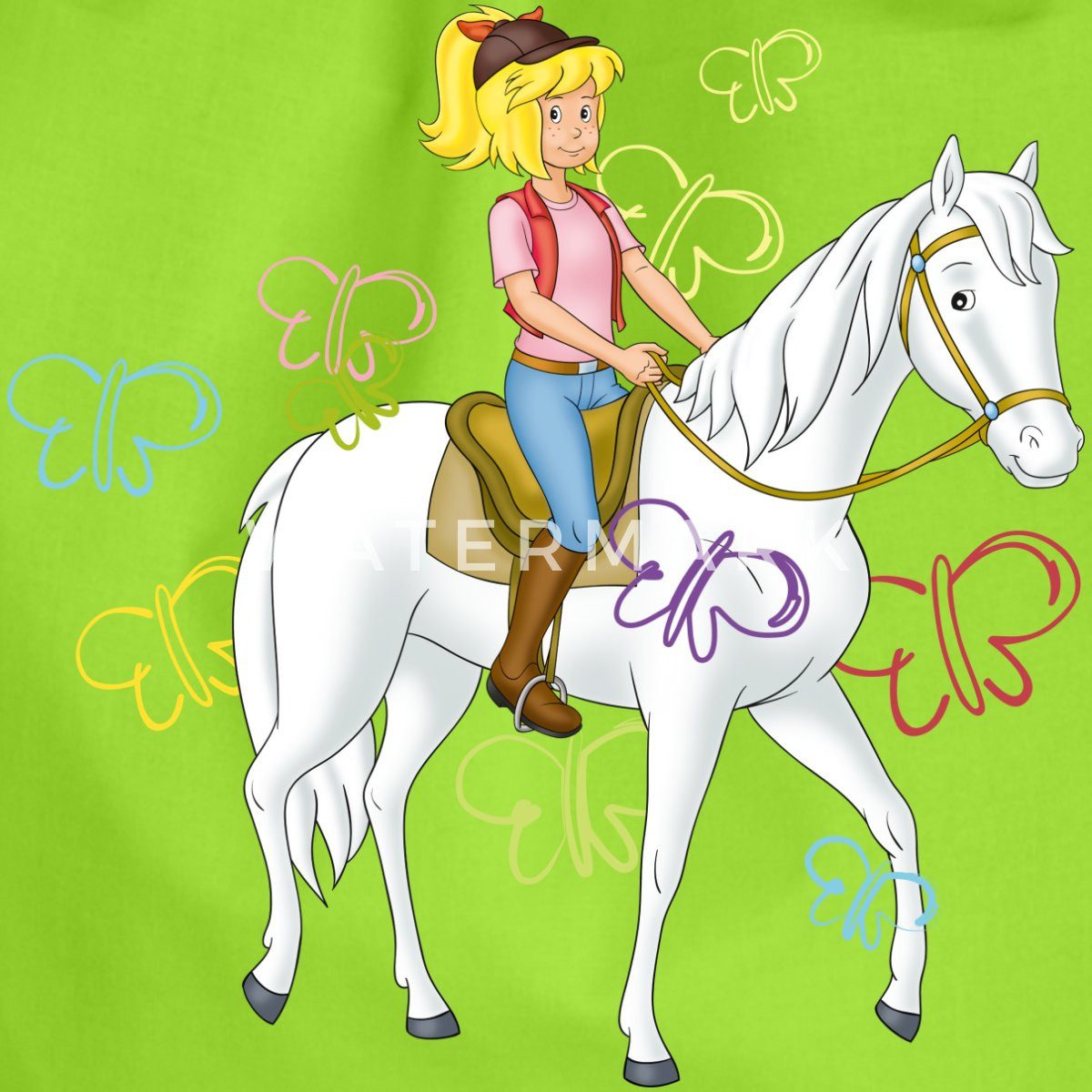 Spreadshirt Turnbeutel Bibi Und Tina Bibi Reitet Auf Stute Sabrina Turnbeutel (1-tlg)