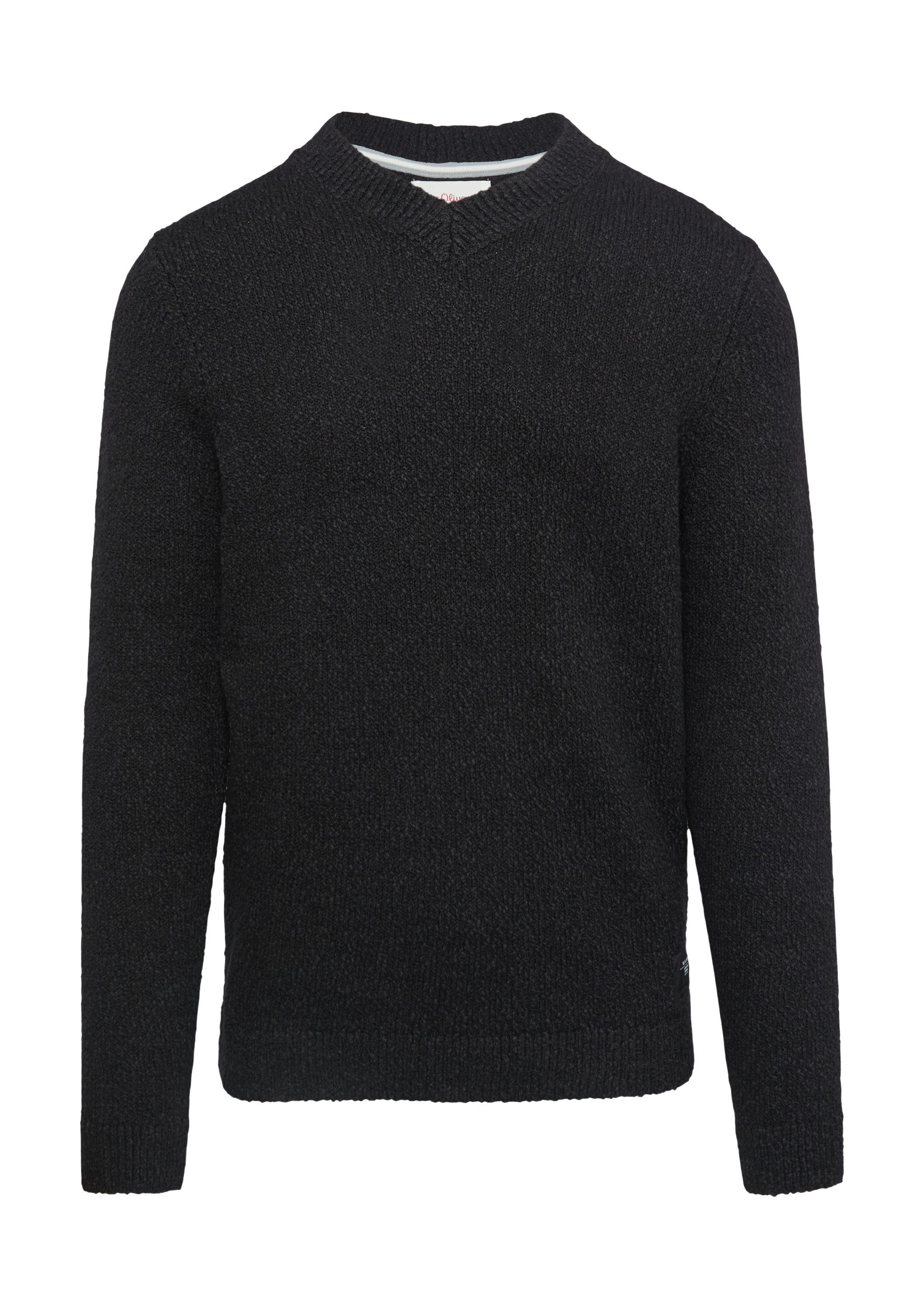 s.Oliver Longpullover Strickpullover Strukturierter Baumwollpullover mit günstig online kaufen