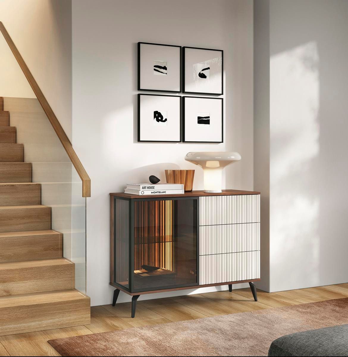 Compleo Kommode mit 3 Schubladen und Tür, VIVIN, Elegantes design