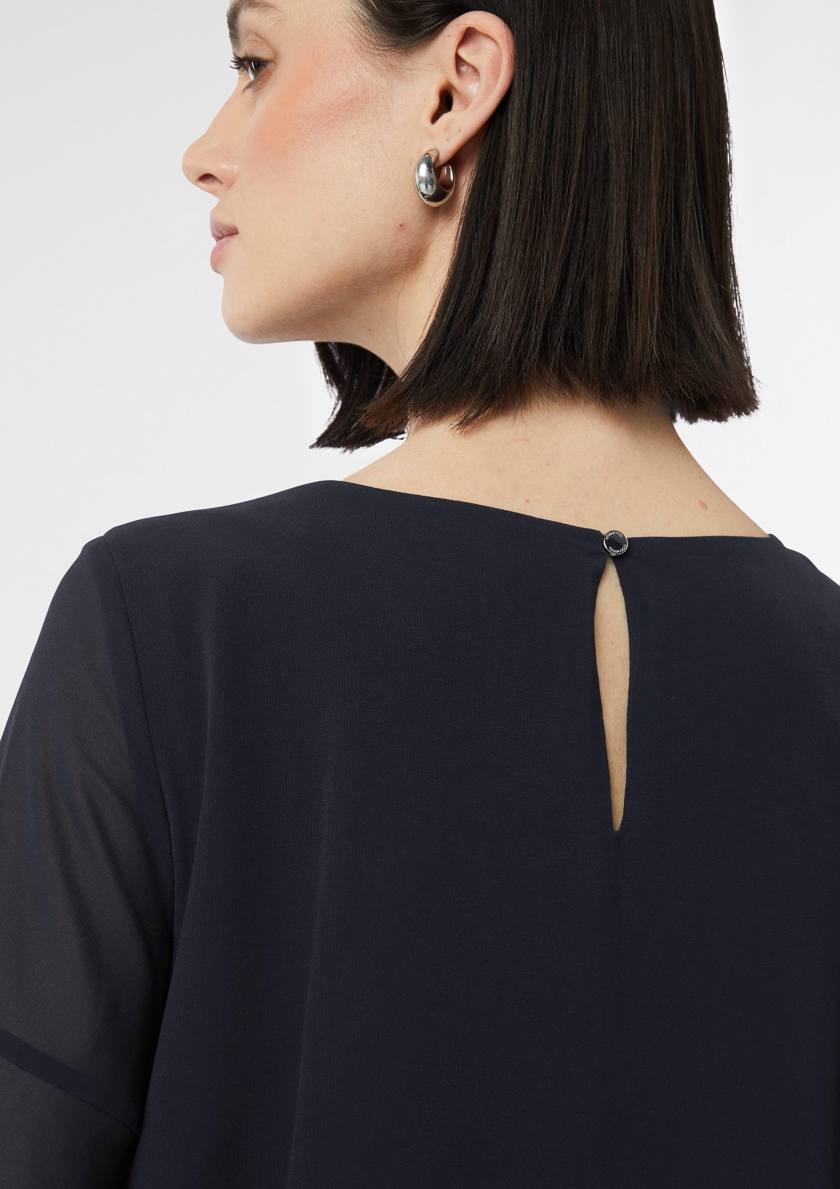 Comma Minikleid Kurzes Volantkleid aus Crêpe-Chiffon günstig online kaufen